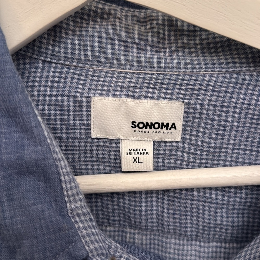 Sonoma Blue Casual Button Down Shirt Size XL - Picture 2 of 4